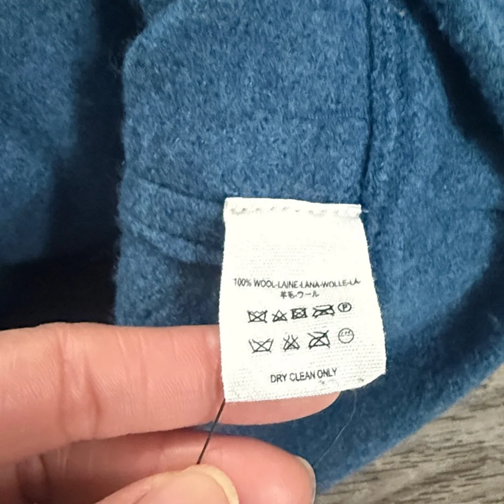 Free People Blue Double-Breasted Jacket Women’s Wool Peacoat XS Oversized